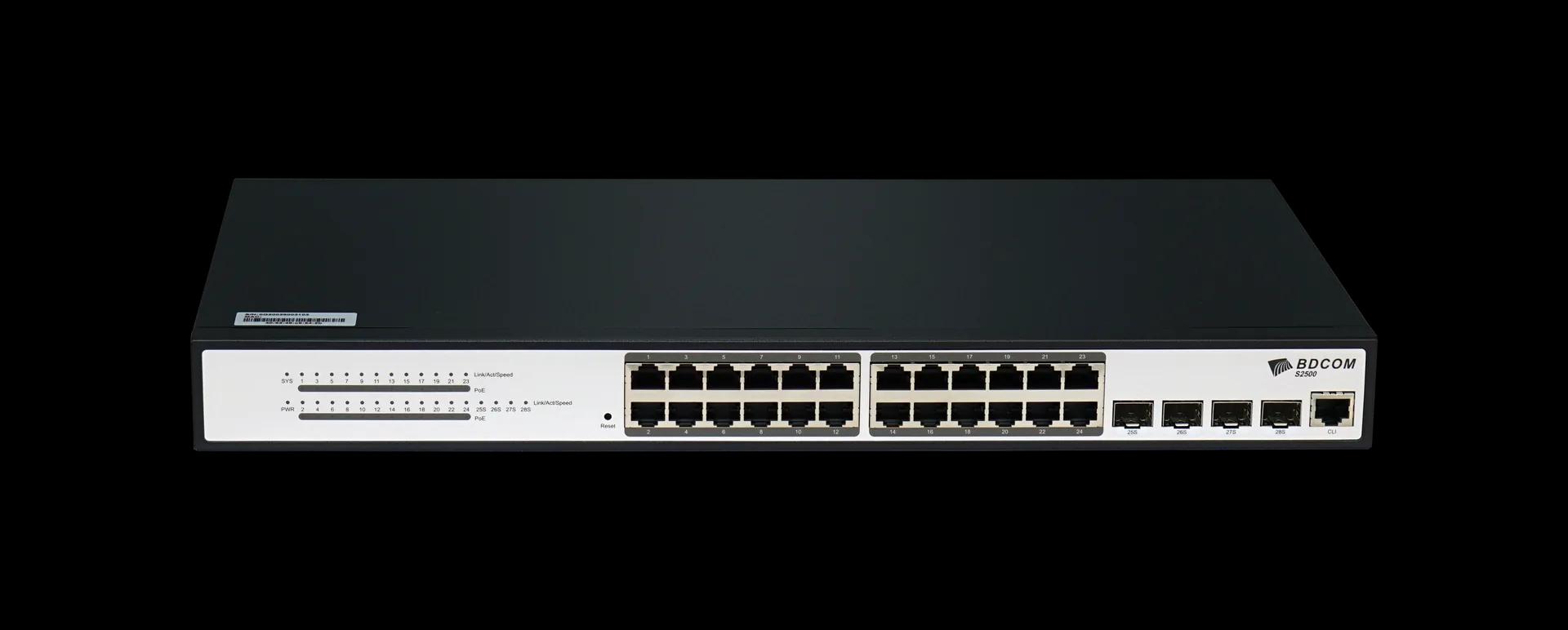 BDCom S2500-24P4S 24-портовый гигабитный коммутатор управления Poe