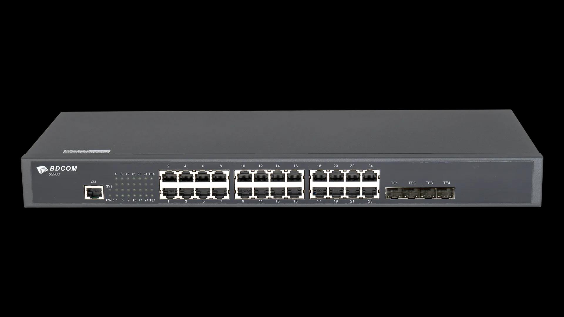 BDCOM S2900-24T4X 24-портовый гигабитный коммутатор с 10G SFP+ uplink