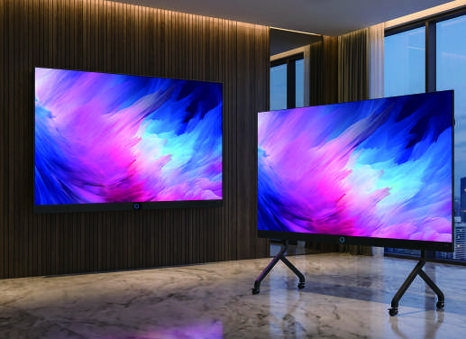 TCL integrated LED wall-mount and mobile-stand solution rendering