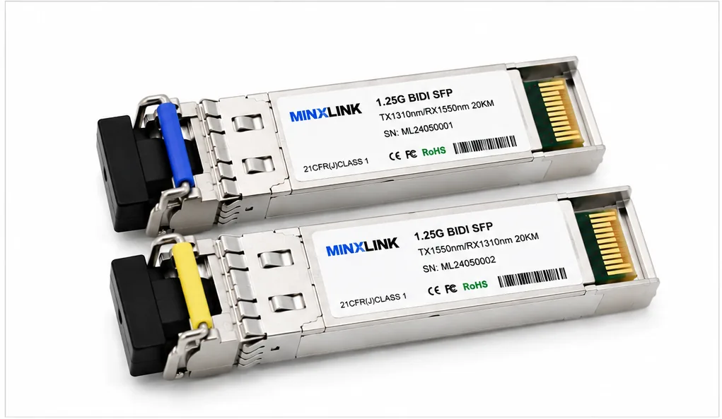 1.25G BIDI SFP TX1310/RX1550 20KM Одноволоконный Оптический Модуль